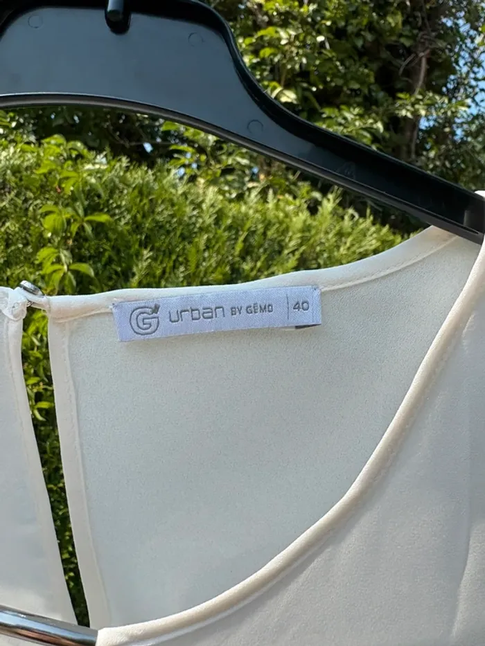 Blouse blanche manches longues retroussables – Marque Gemo - photo numéro 3