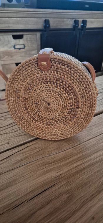Sac rond en rotin