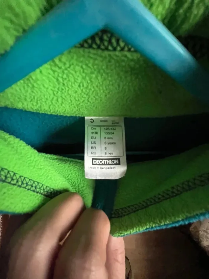 Polaire turquoise quechua 8 ans - photo numéro 3