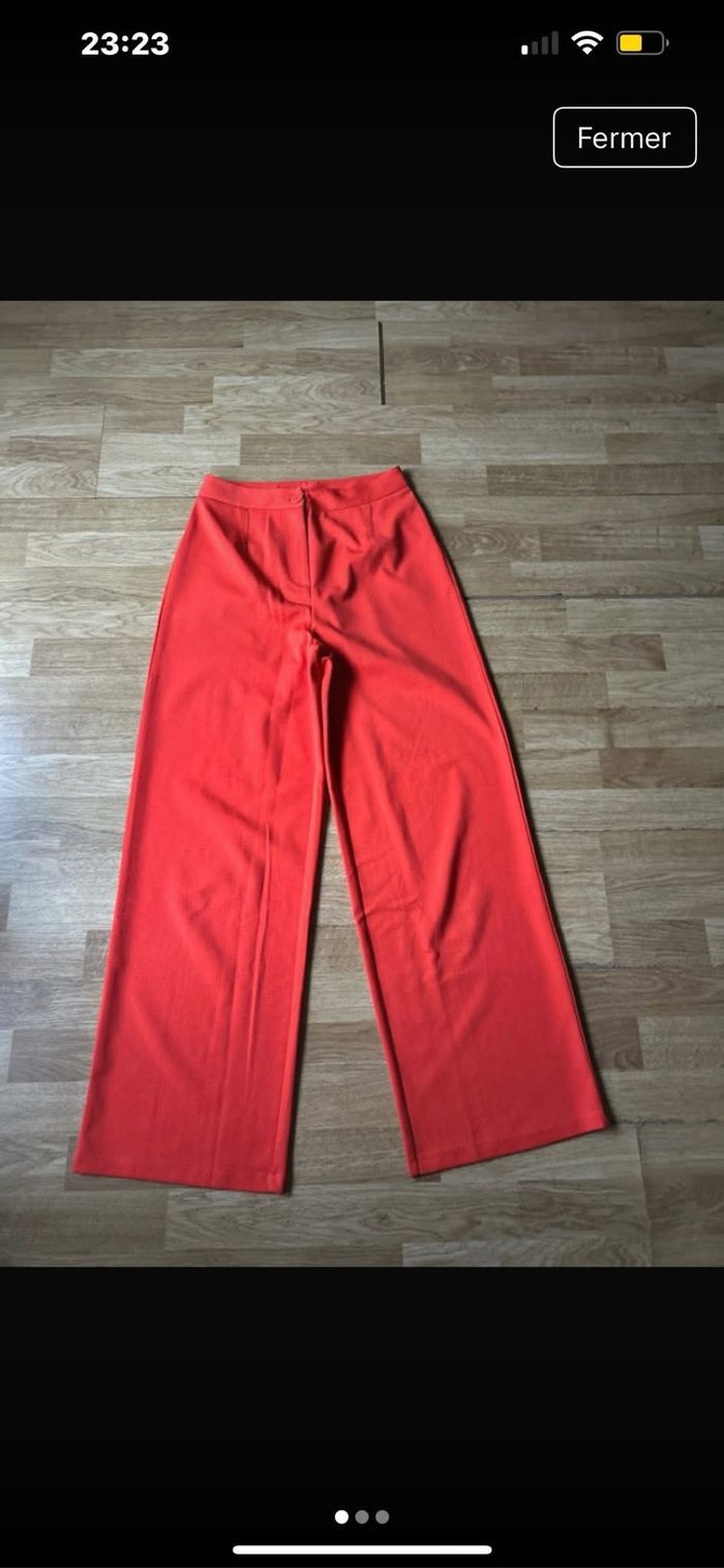 Pantalon large orange femme taille 36