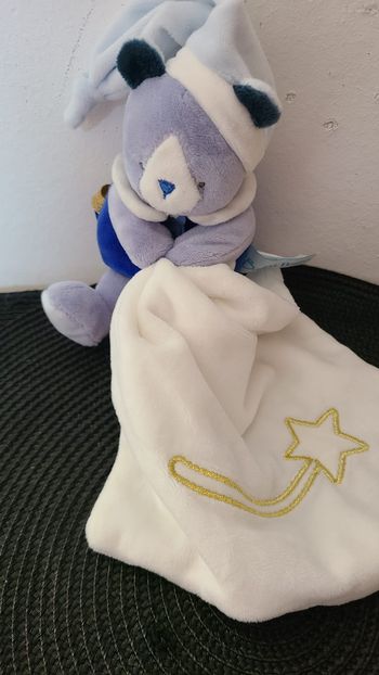 Doudou Ours Les Comètes bleu étoiles luminescent BABY NAT