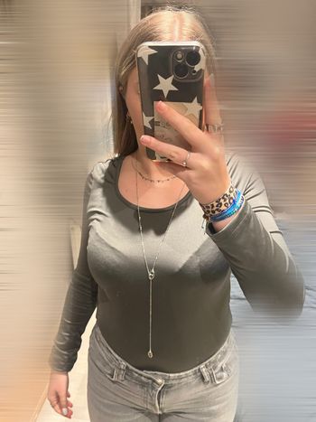 Sautoir 2 mailles marines argenté