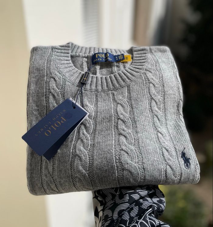 Pull Torsadé Ralph Lauren Grid - Taille S - photo numéro 3