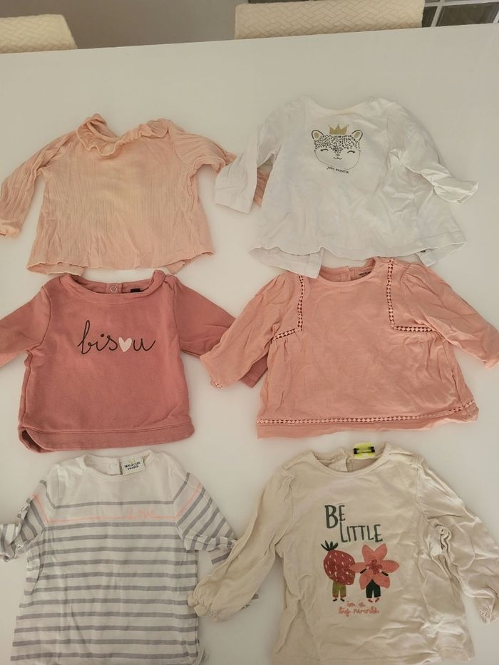 Tee shirt manche longue fille 6 mois