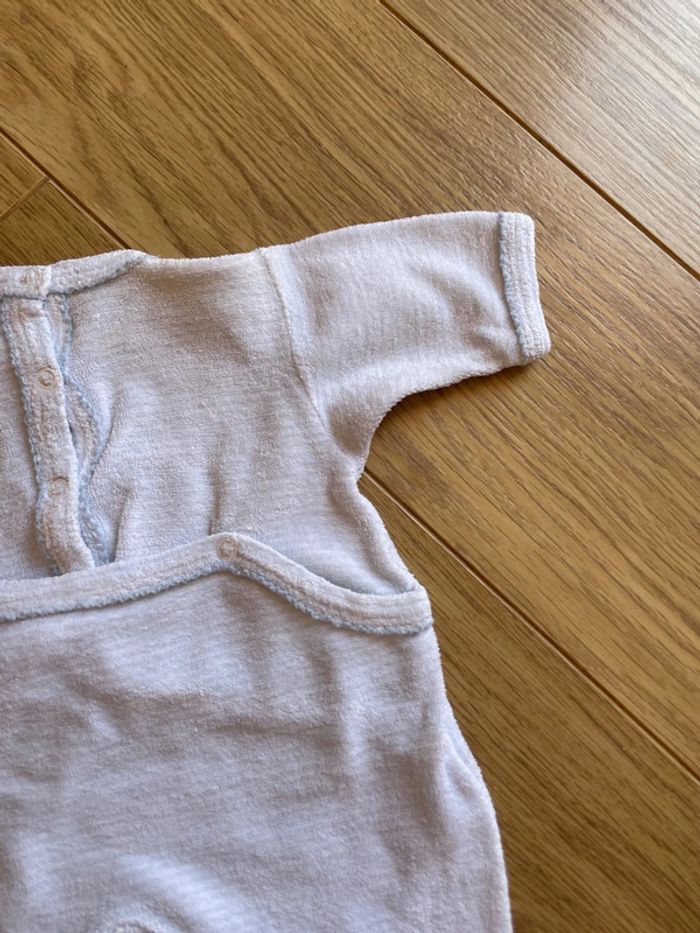 Pyjama naissance mixte chaud petit bateau bleu et blanc rayé mouton - photo numéro 11