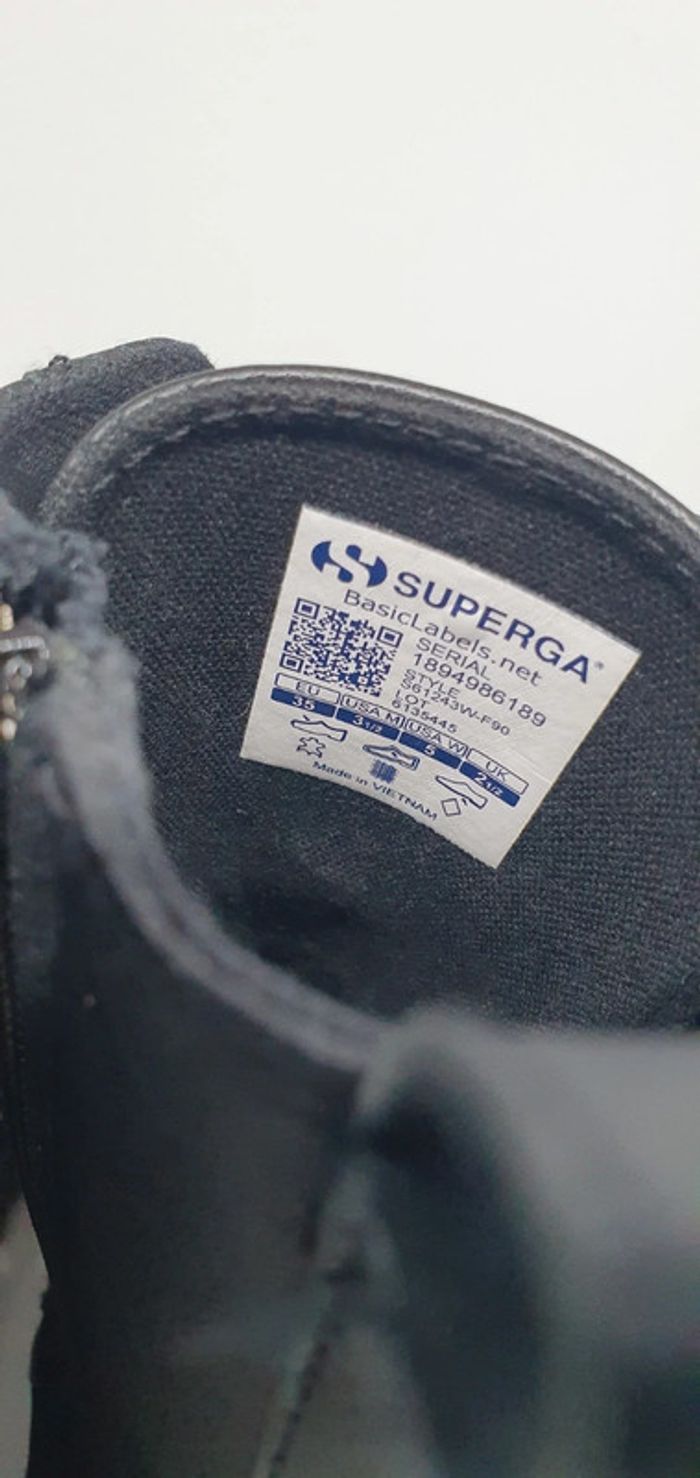 Bottines Superga en cuir noires neuves jamais portées dans leur boîte d'origine (valeur 169€) - photo numéro 2