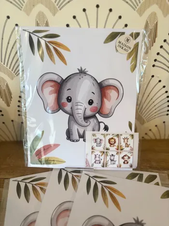 Affiches “Jungle Baby Friends” pour chambre enfant