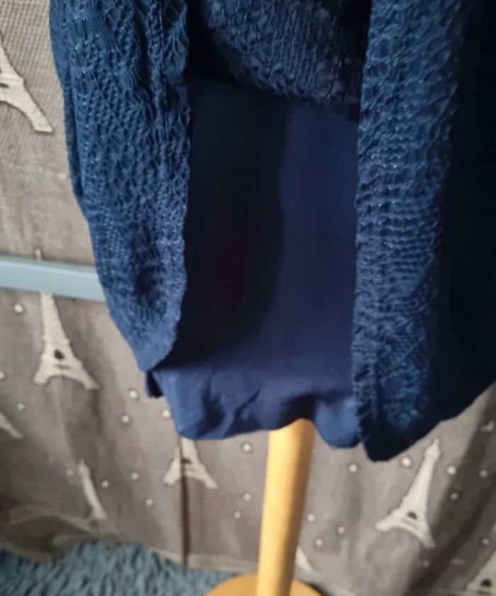 Robe patineuse marine à broderie taille 38-40 - photo numéro 4