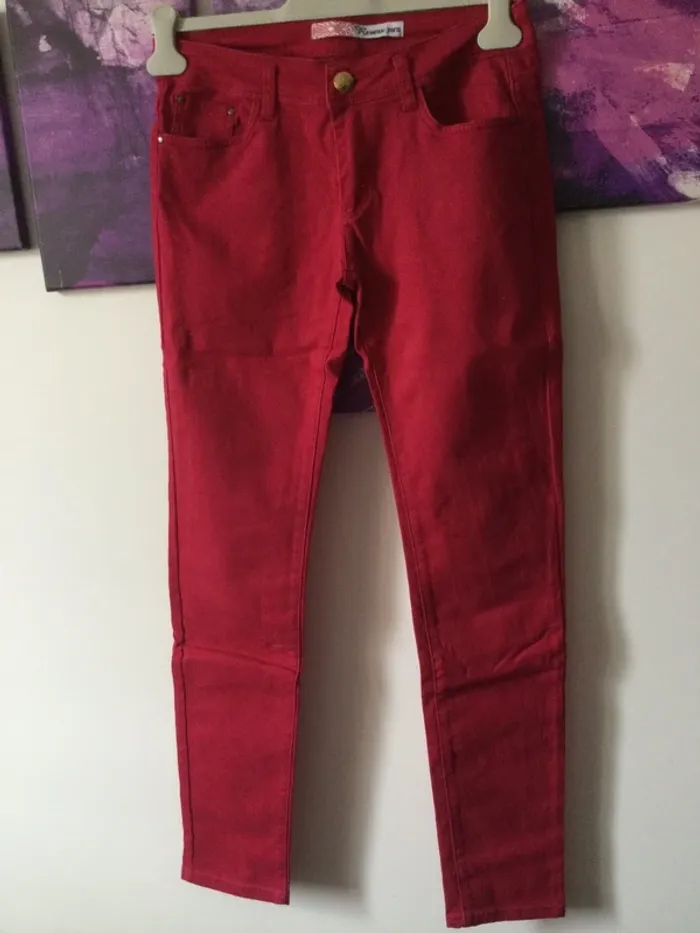 Pantalon jeans rouge T38