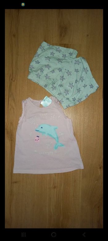 Ensemble short+tee-shirt dauphin NEUF