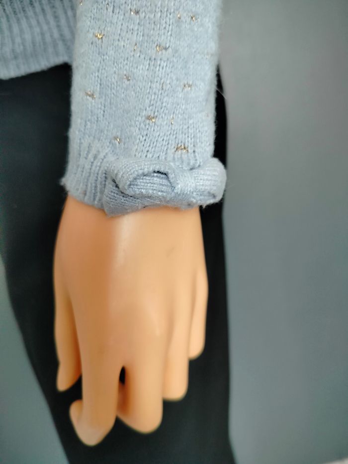 Pull bleu grisé avec points dorés T34/36 N*394 - photo numéro 5