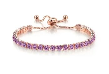 Lot de deux bracelets neufs or 18k et améthyste