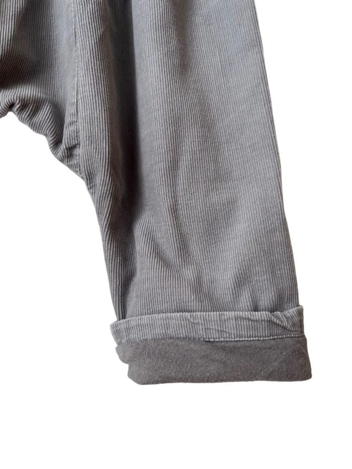 Pantalon confortable gris en velours côtelé - Vertbaudet 12 mois (74cm) - photo numéro 3