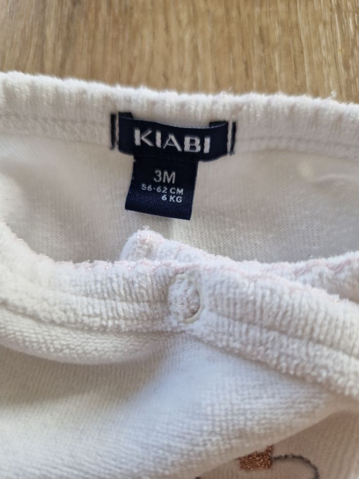 Pyjama Dors-Bien Velours Blanc Étoiles Kiabi - 3 Mois - photo numéro 4