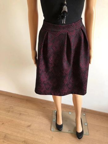 Jupe patineuse mi longue neuve noire et rose Molly Bracken taille M