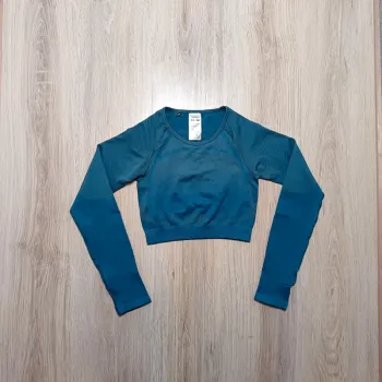 Hauts gymshark femme bleu xs teeshirt manches longues