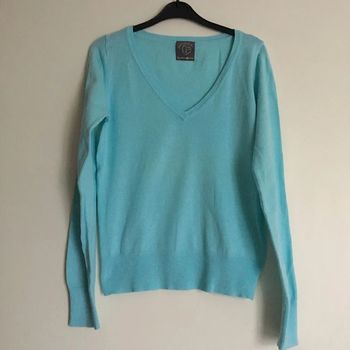 pull bleu turquoise cache cache