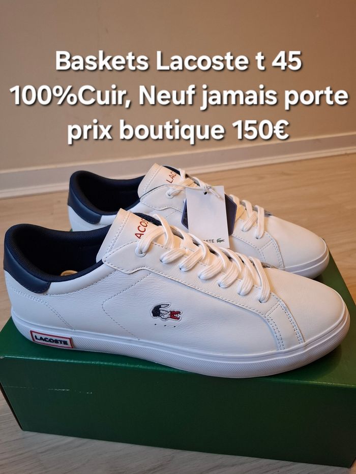Baskets Lacoste t. 45 100%Cuir, Neuf jamais porte, valeur 150euro - photo numéro 8