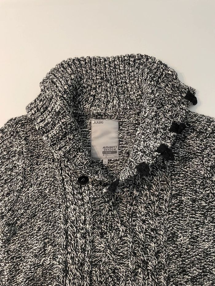 Pull gris à grosses mailles pour homme, marque Jules - photo numéro 3