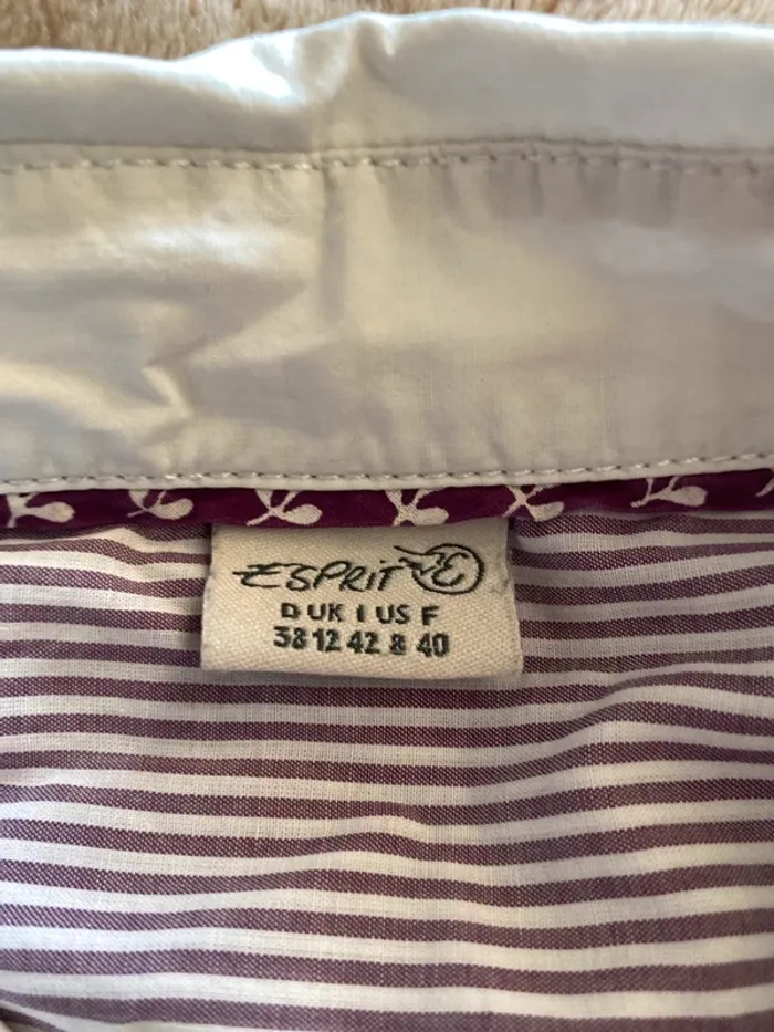 Chemise rayée violet blanc Esprit - photo numéro 3