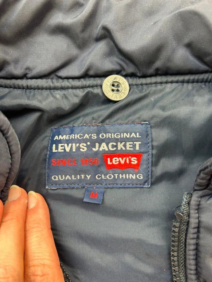 Doudoune vintage Levi’s noire brodée – Made in Italy – Taille M - photo numéro 3