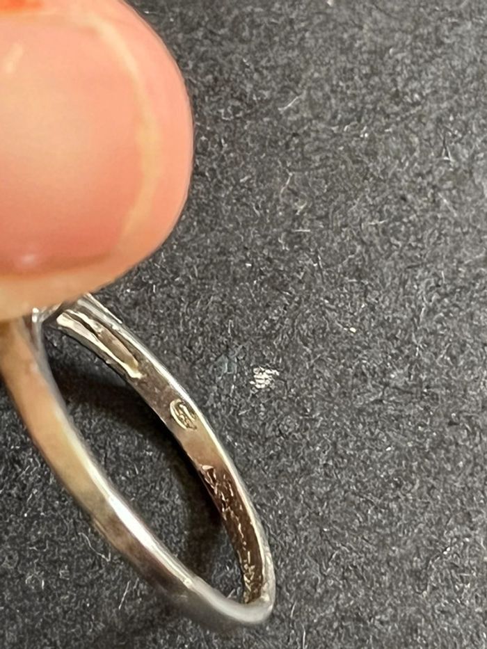 Jolie bague «solitaire » en argent massif avec zircon T. 54 femme TBE - photo numéro 7