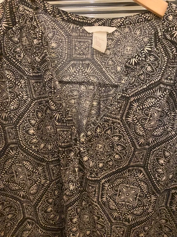 Chemisier H&M beige et noir taille L - photo numéro 2