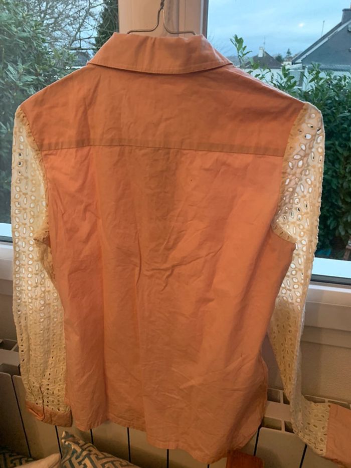 chemise rose avec manches en dentelle - photo numéro 5