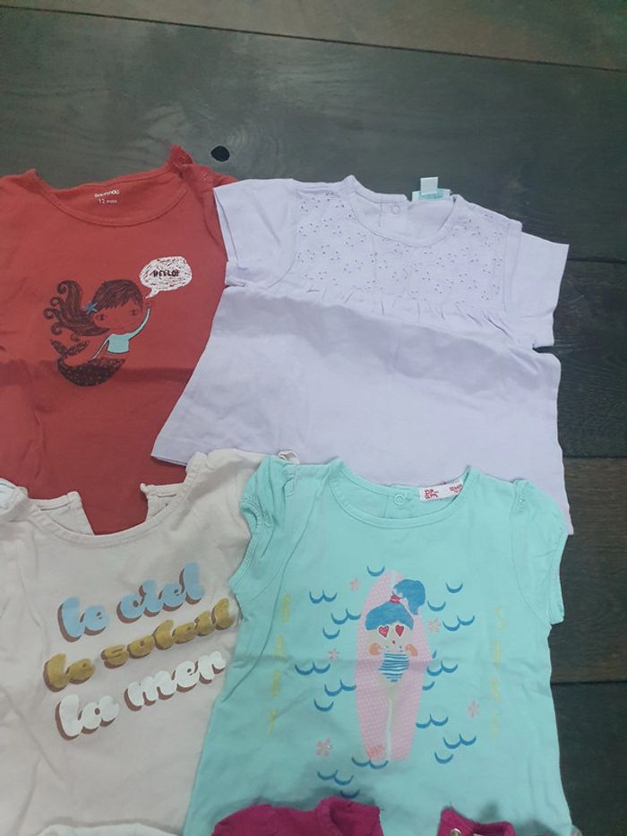 Lot de t shirts fille 12 mois - photo numéro 3