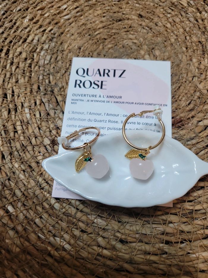 Clips petites pommes quartz rose - photo numéro 3