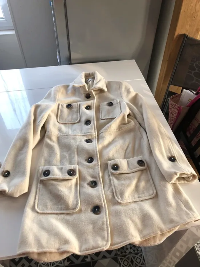 Manteau long écru ETAM