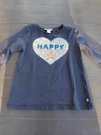 Tee shirt manches longues paillettes