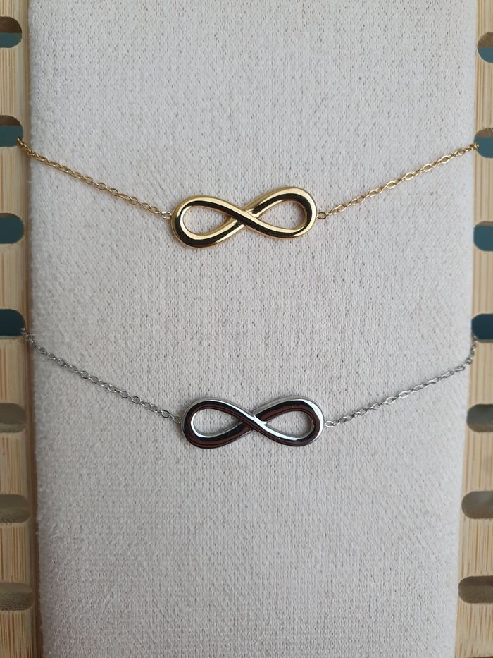 Bracelet signe infini acier inoxydable argenté - photo numéro 2