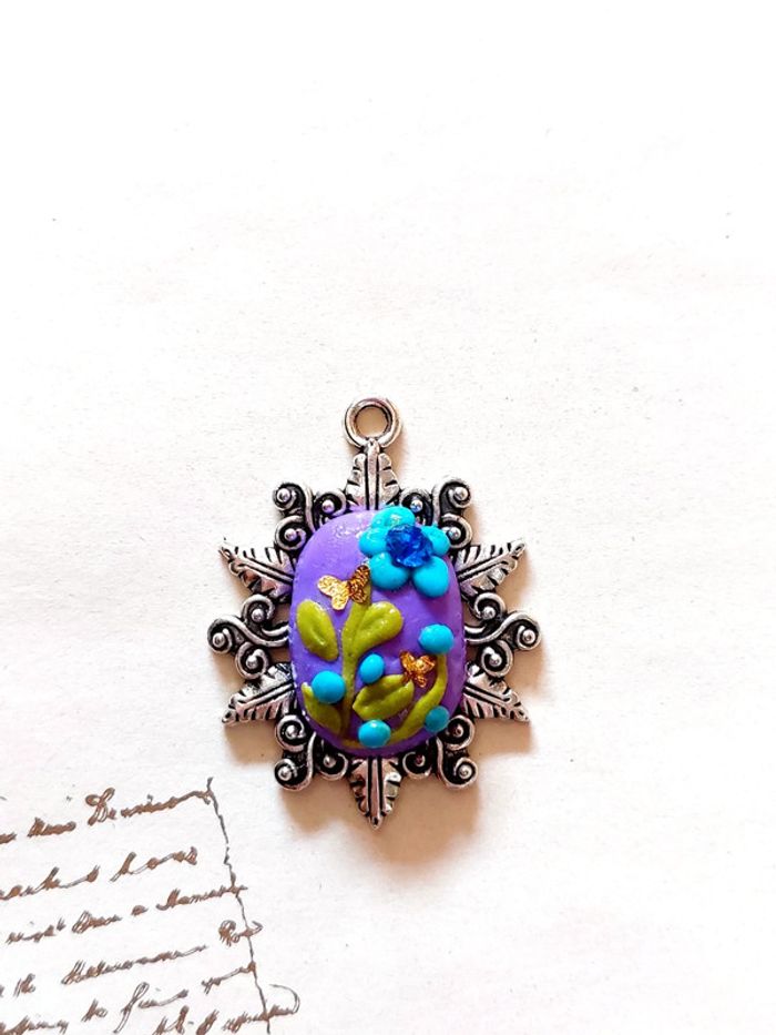 Magnifique pendentif style vintage victorien bohème - photo numéro 2