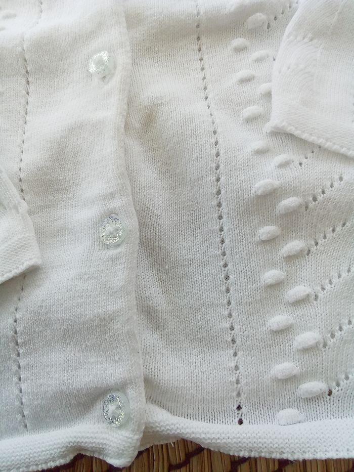 Gilet blanc avec motifs brodés Kimbaloo taille 3 ans - photo numéro 5