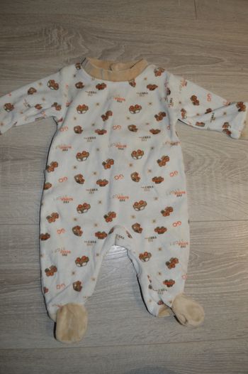 Pyjama velours voitures 1 mois