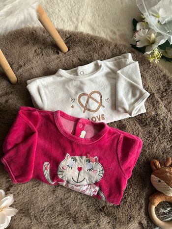 2 pyjamas velour 3 mois