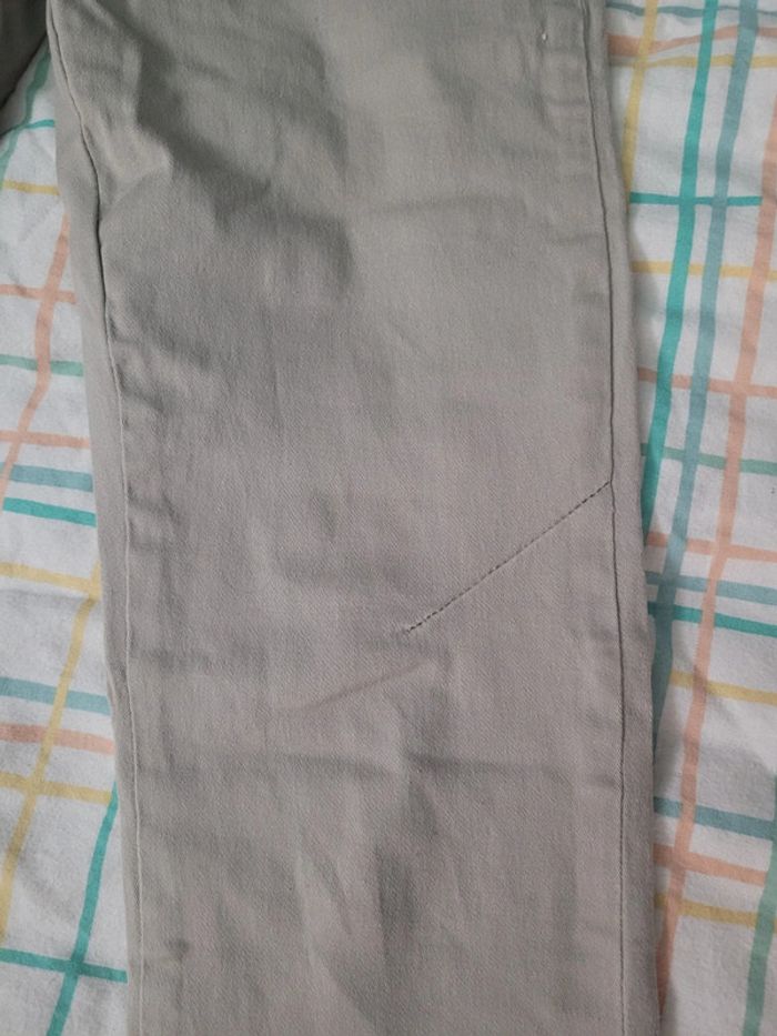 Pantalon beige, taille haute, bas plissé - photo numéro 8