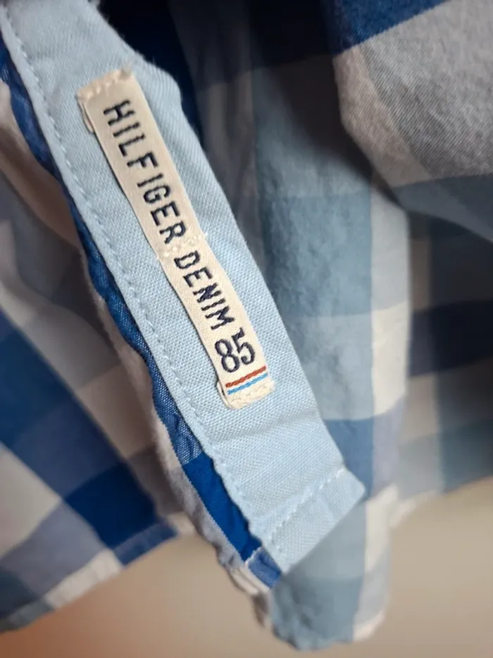 Chemise Tommy Hilfiger Denim à carreaux bleus/blancs XL (9) - photo numéro 5