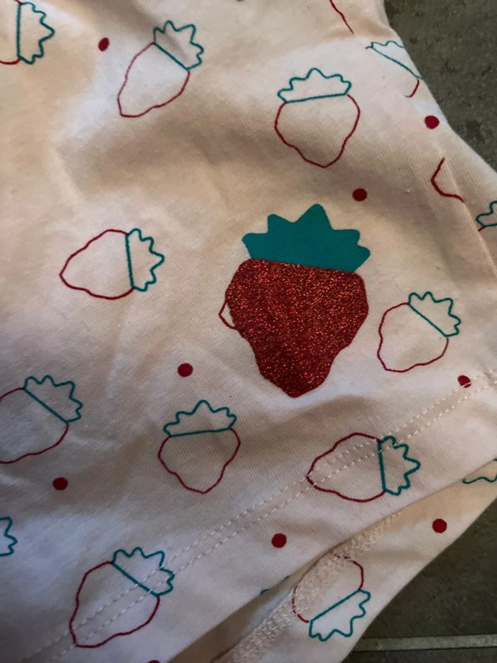 3/4 ans pyjama été short naf-naf fraise - photo numéro 2