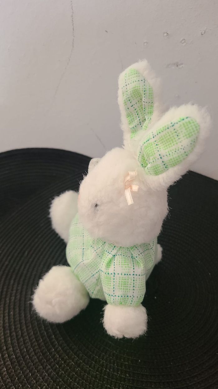 doudou lapin carré vert - photo numéro 4