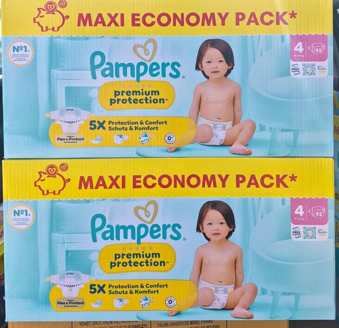 Couches pampers prenium protection taille 4, 184 couches.
