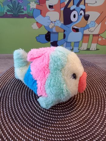 Peluche poisson multicouleurs nounours vintage 20cm 