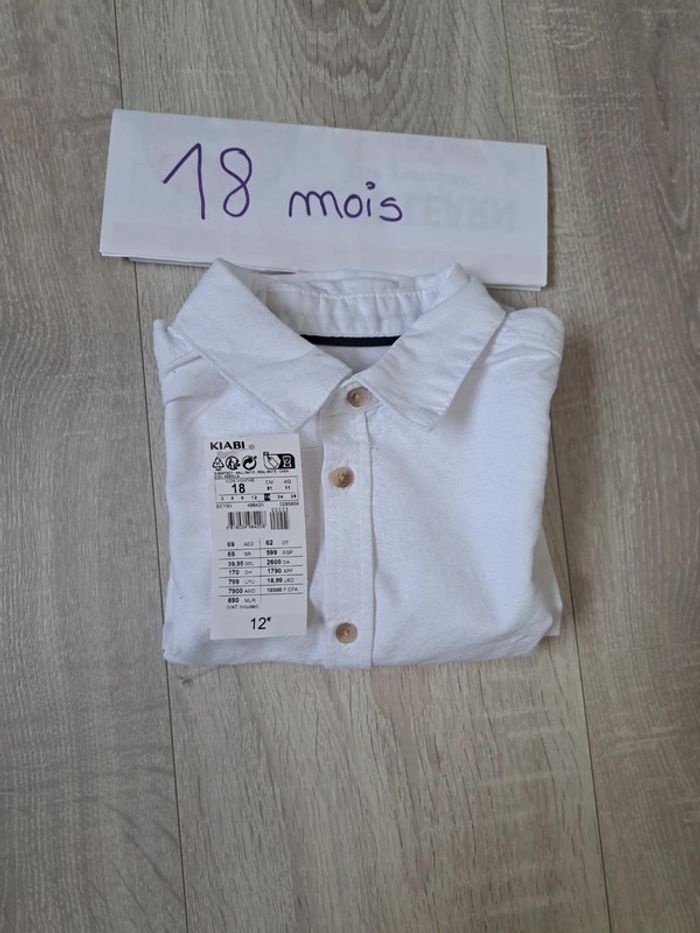 Chemise blanche manches longues 18 mois - photo numéro 3