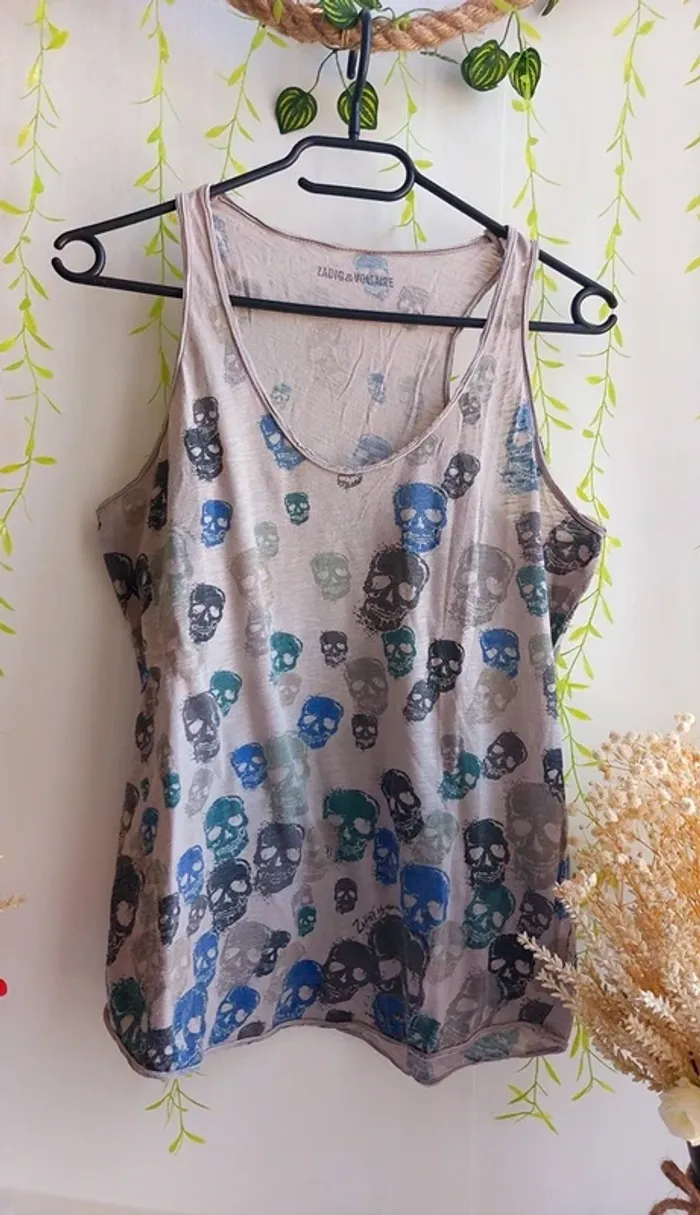 Débardeur Zadig & Voltaire – XS – Crème/Multicolore – État : Très bon