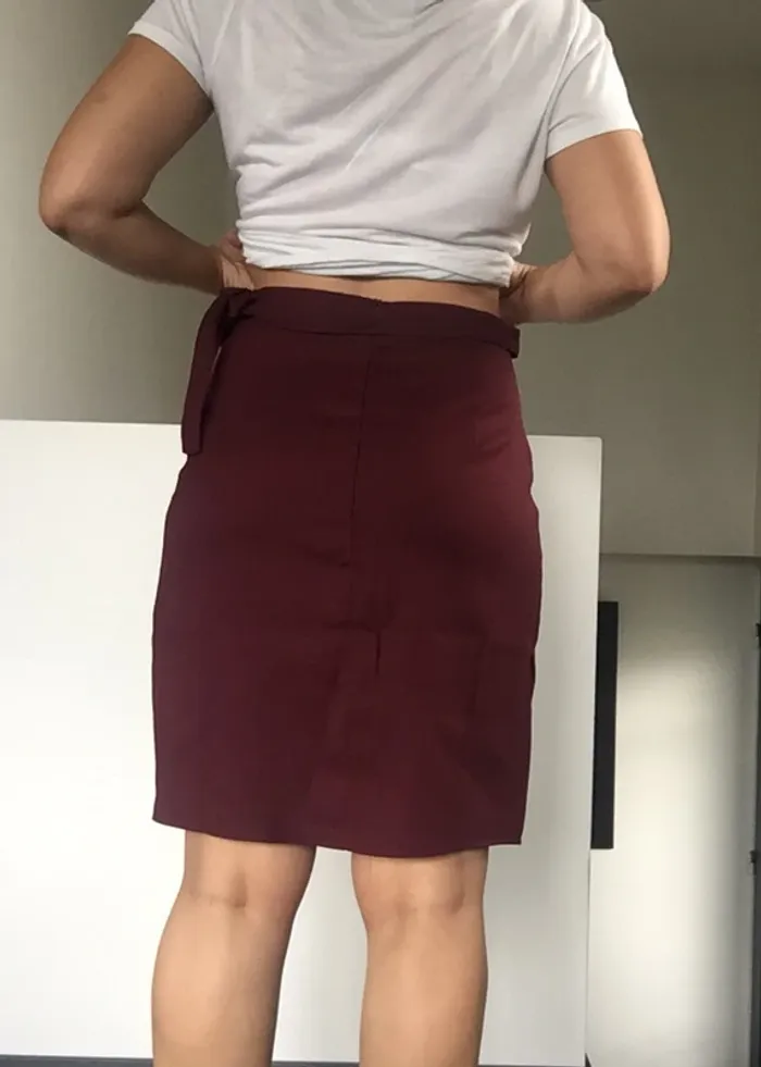 Jupe portefeuille bordeaux newlook - photo numéro 2