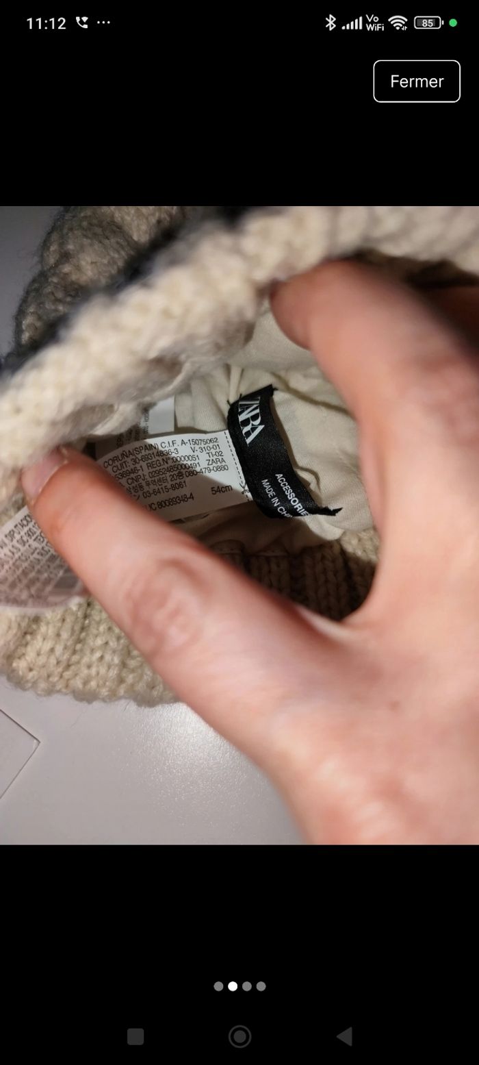 Bonnet enfant taille 54 Zara - photo numéro 2