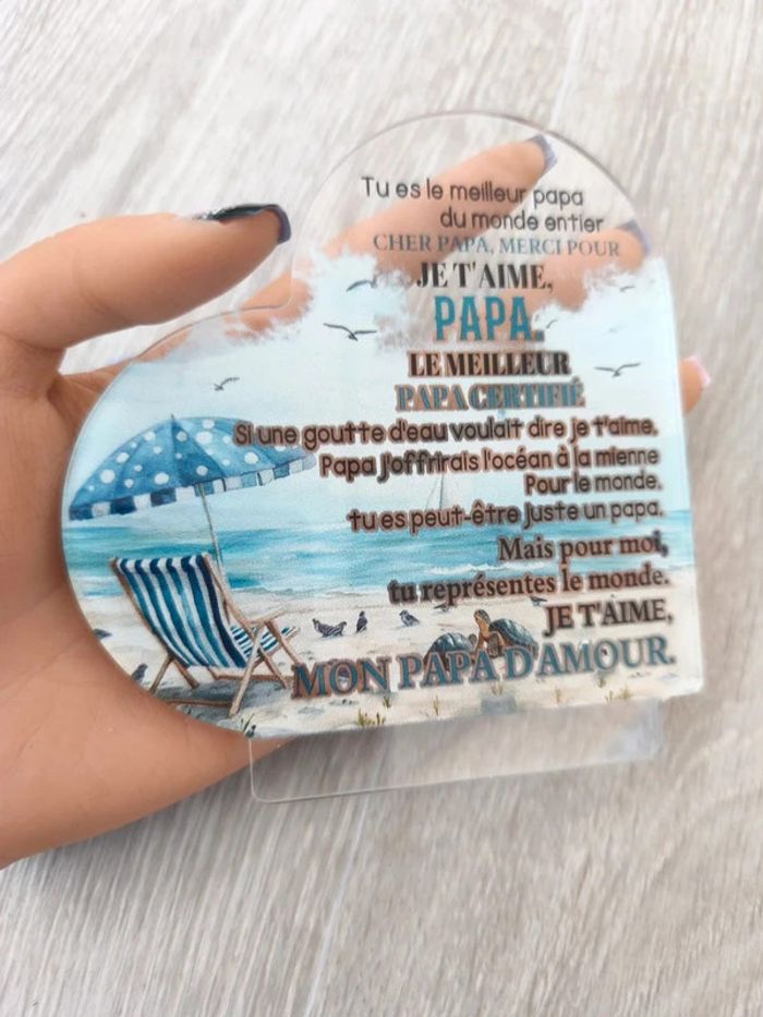 Plaque cœur " PAPA " - photo numéro 4