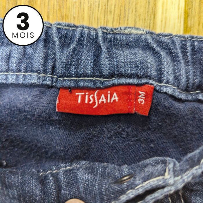 Pantalon Jean avec taille élastique réglable - 3 mois - Tissaia - photo numéro 3