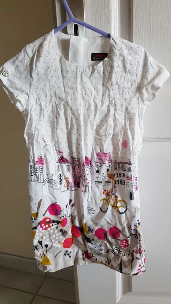 Robe blanche motif urbain Catimini